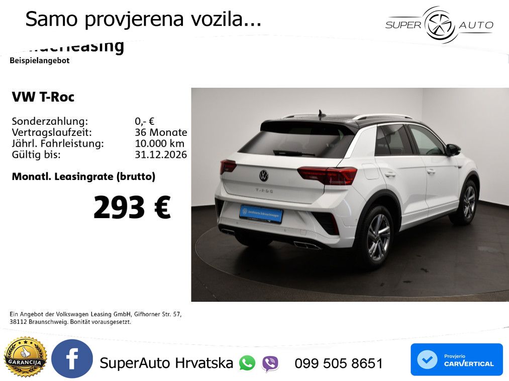 Volkswagen T-Roc 1.5 TSI (150 KS) DSG R-Line LED+GR SJED+ACC