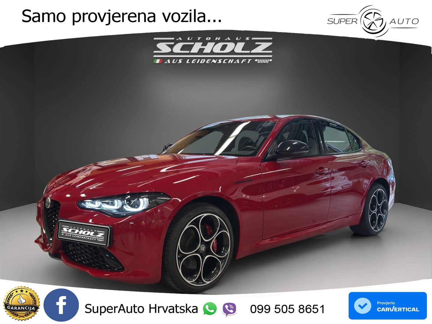 Alfa Romeo Giulia 2.0 Turbo (280 KS) Q4 Automatic LED+GR SJED+ACC
