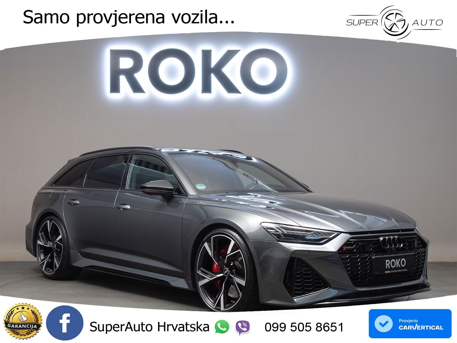 Audi RS6 Avant 4.0 TFSI V8 (600 KS) quattro Tiptronic ZRAČNI+ACC+GR SJED+KAM+PANO