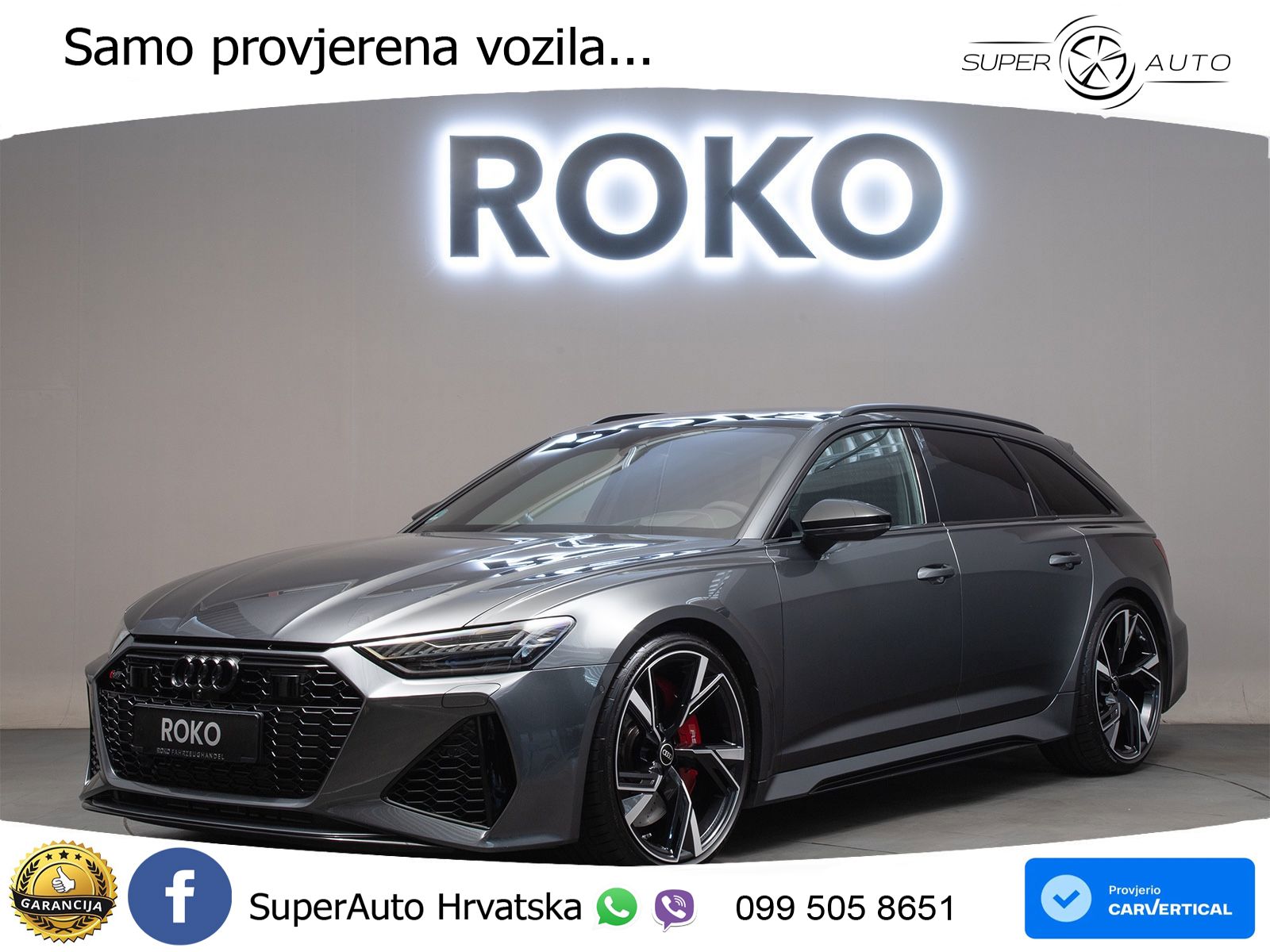 Audi RS6 Avant 4.0 TFSI V8 (600 KS) quattro Tiptronic ZRAČNI+ACC+GR SJED+KAM+PANO