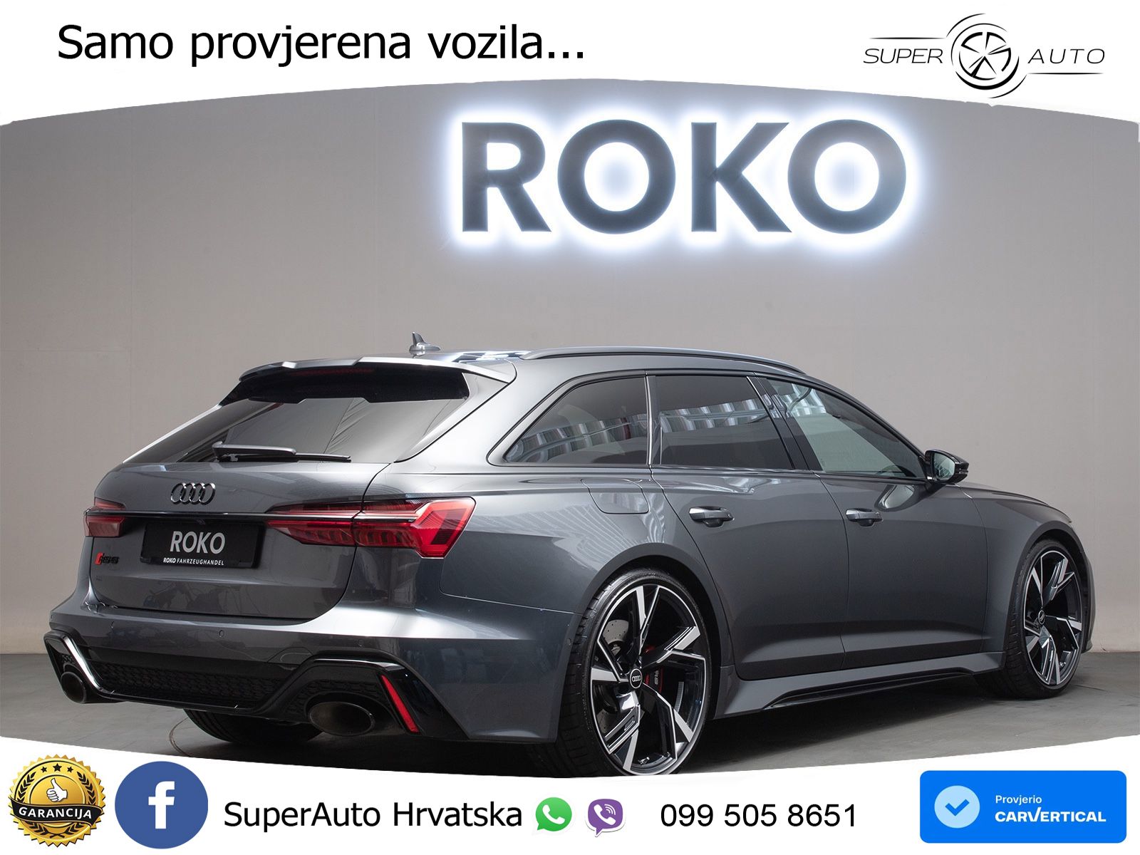 Audi RS6 Avant 4.0 TFSI V8 (600 KS) quattro Tiptronic ZRAČNI+ACC+GR SJED+KAM+PANO