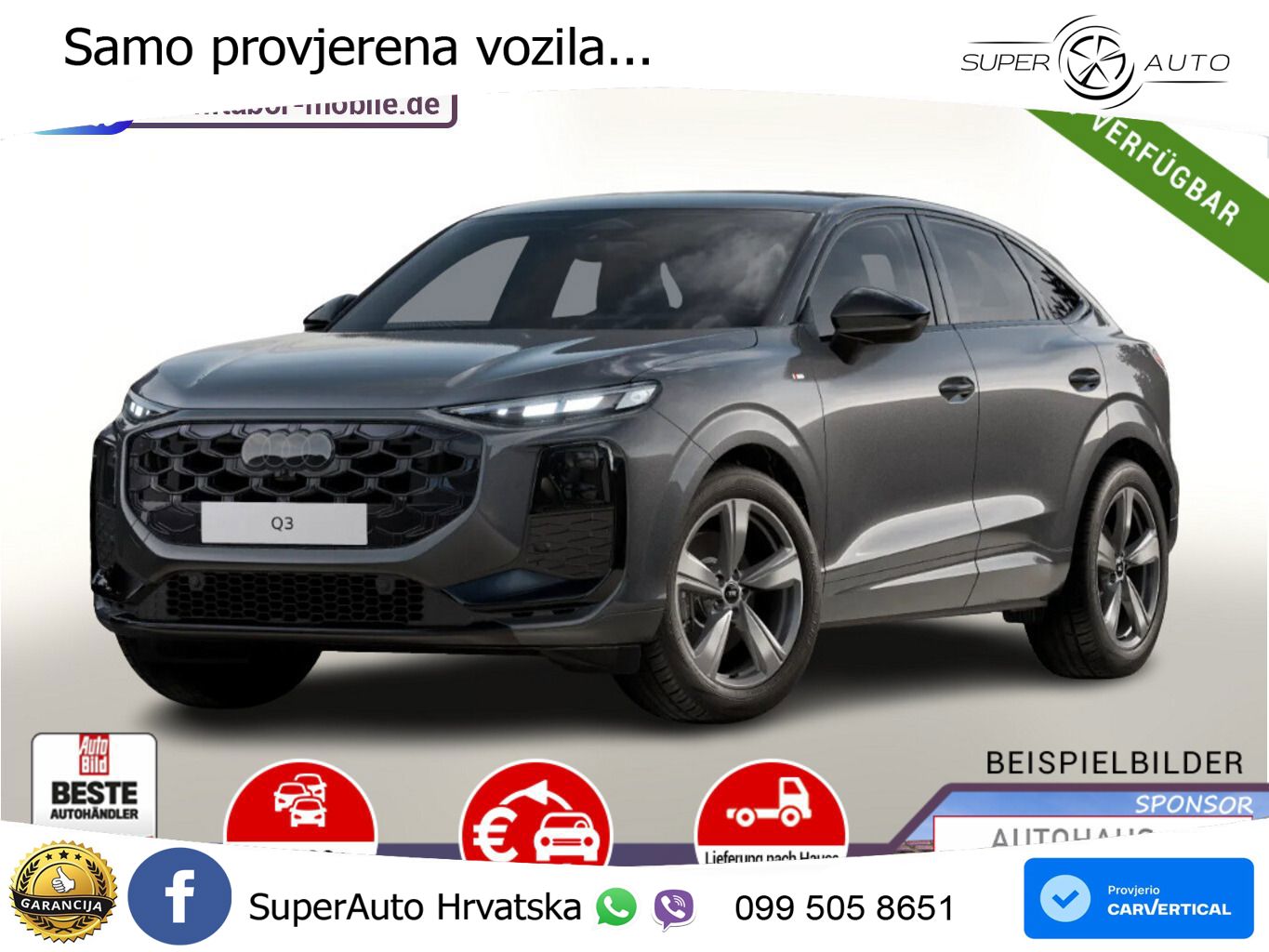 Audi Q3 Sportback 2.0 TDI (193 KS) quattro S tronic LED+GR SJED+ACC