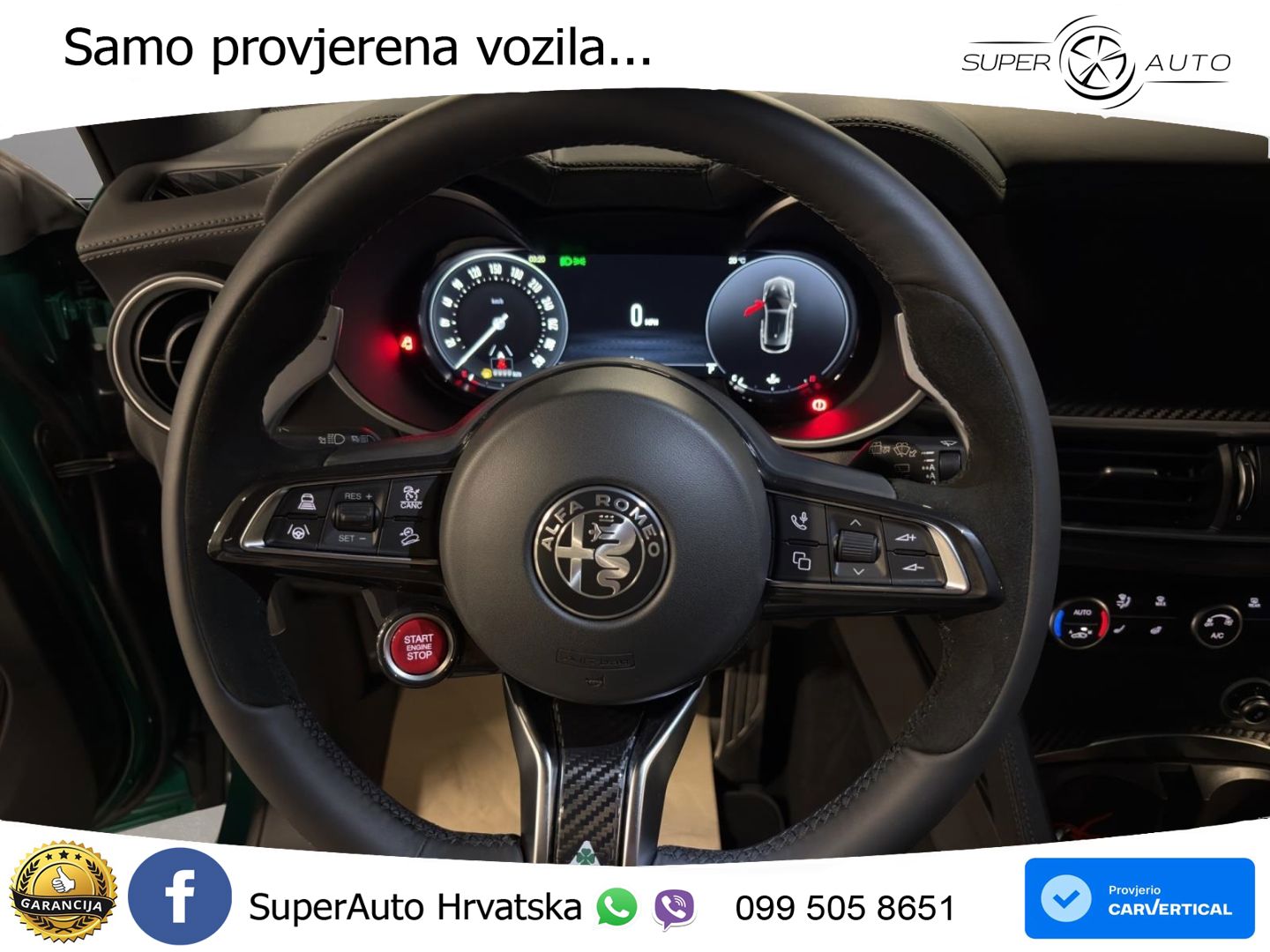 Alfa Romeo Stelvio Quadrifoglio 2.9 V6 Bi-Turbo (520 KS) Q4 Automatic LED+GR SJED+ACC
