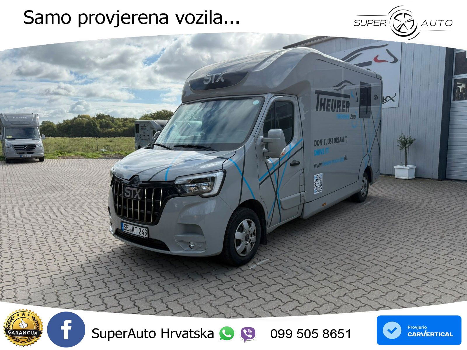 Renault Master STX 3 Sitzer  Haras / Hengste 163 KS