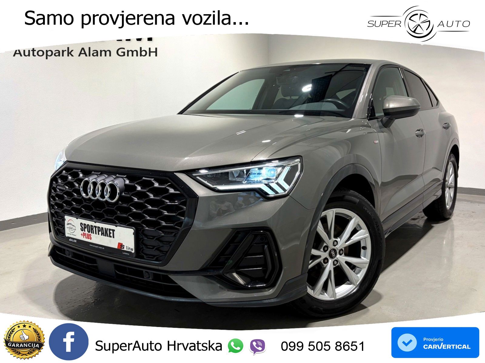 Audi Q3 Sportback 35 TDI (150 KS) quattro S tronic S line LED+GR SJED+ACC