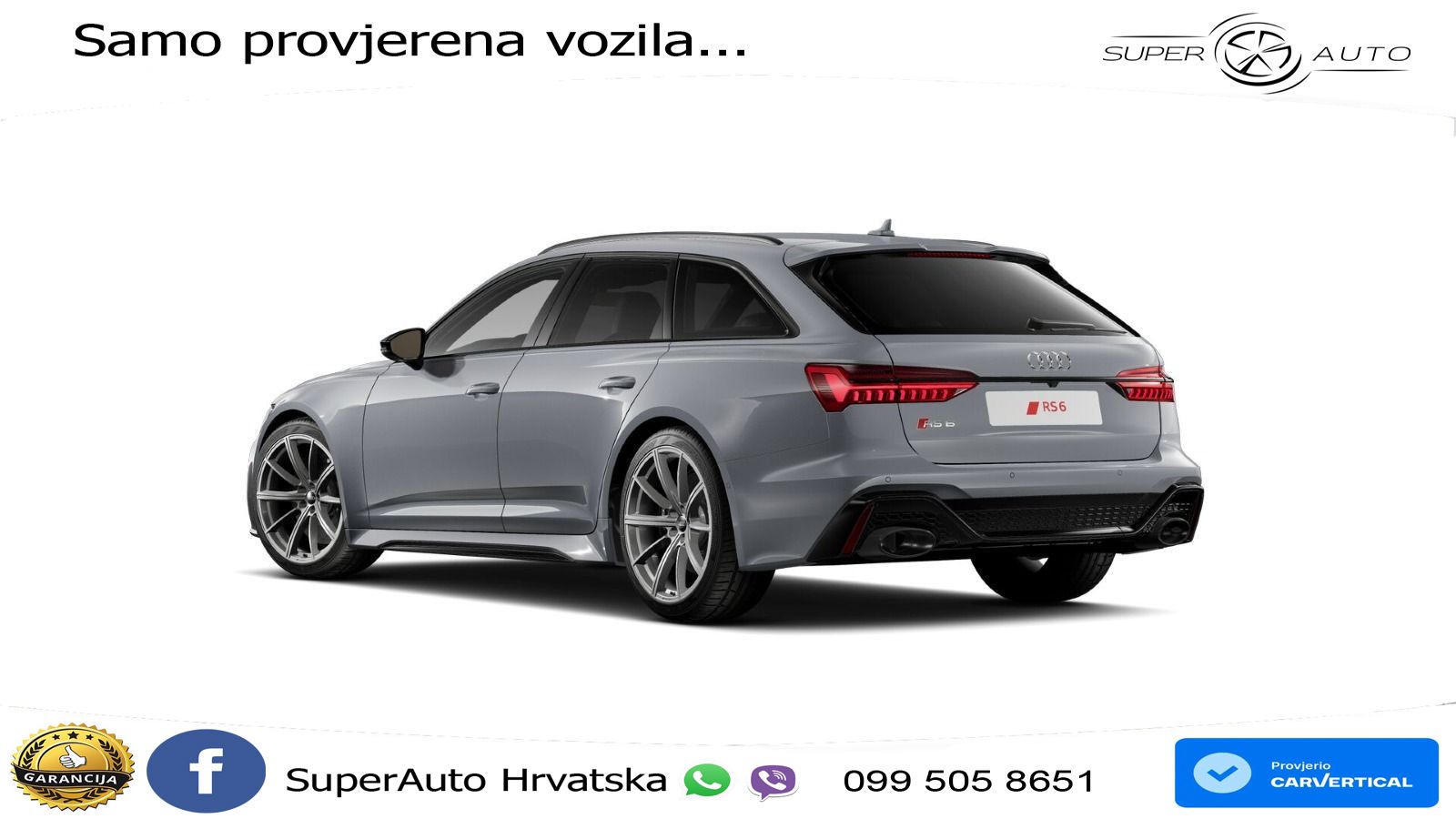 Audi RS6 Avant 4.0 TFSI V8 (600 KS) quattro Tiptronic ZRAČNI+ACC+GR SJED+KAM