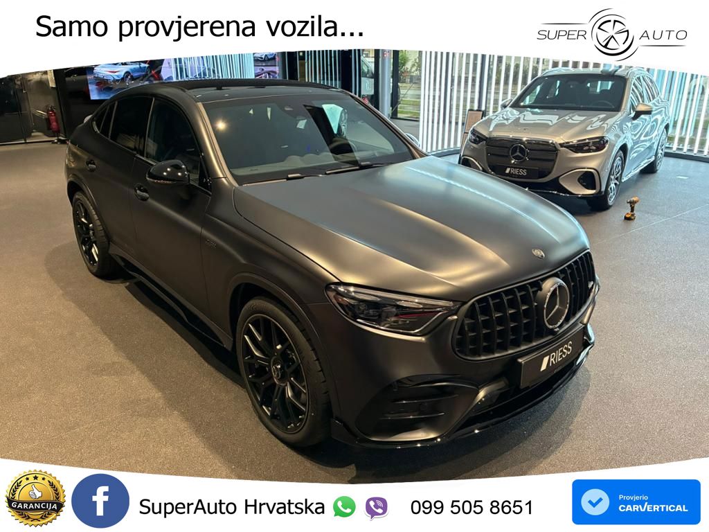 Mercedes GLC Coupe AMG 53 (449 KS) 4MATIC+ AMG SPEEDSHIFT TCT 9G ACC+HEAD+4xGR SJED+360+PANO