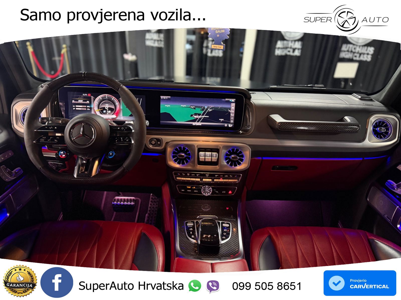 Mercedes AMG G 63 Long V8 (585 KS) 4MATIC 9G-TRONIC AMG SPEEDSHIFT PLUS ACC+GR SJED+360+PANO