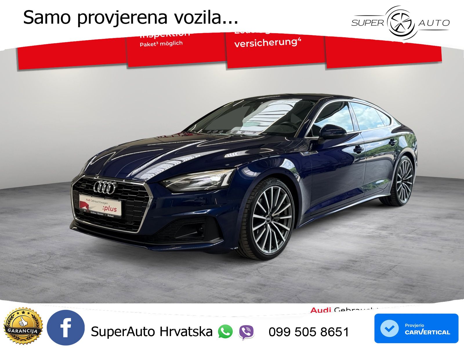 Audi A5 Sportback 40 TDI (204 KS) quattro S tronic LED+GR SJED+ACC