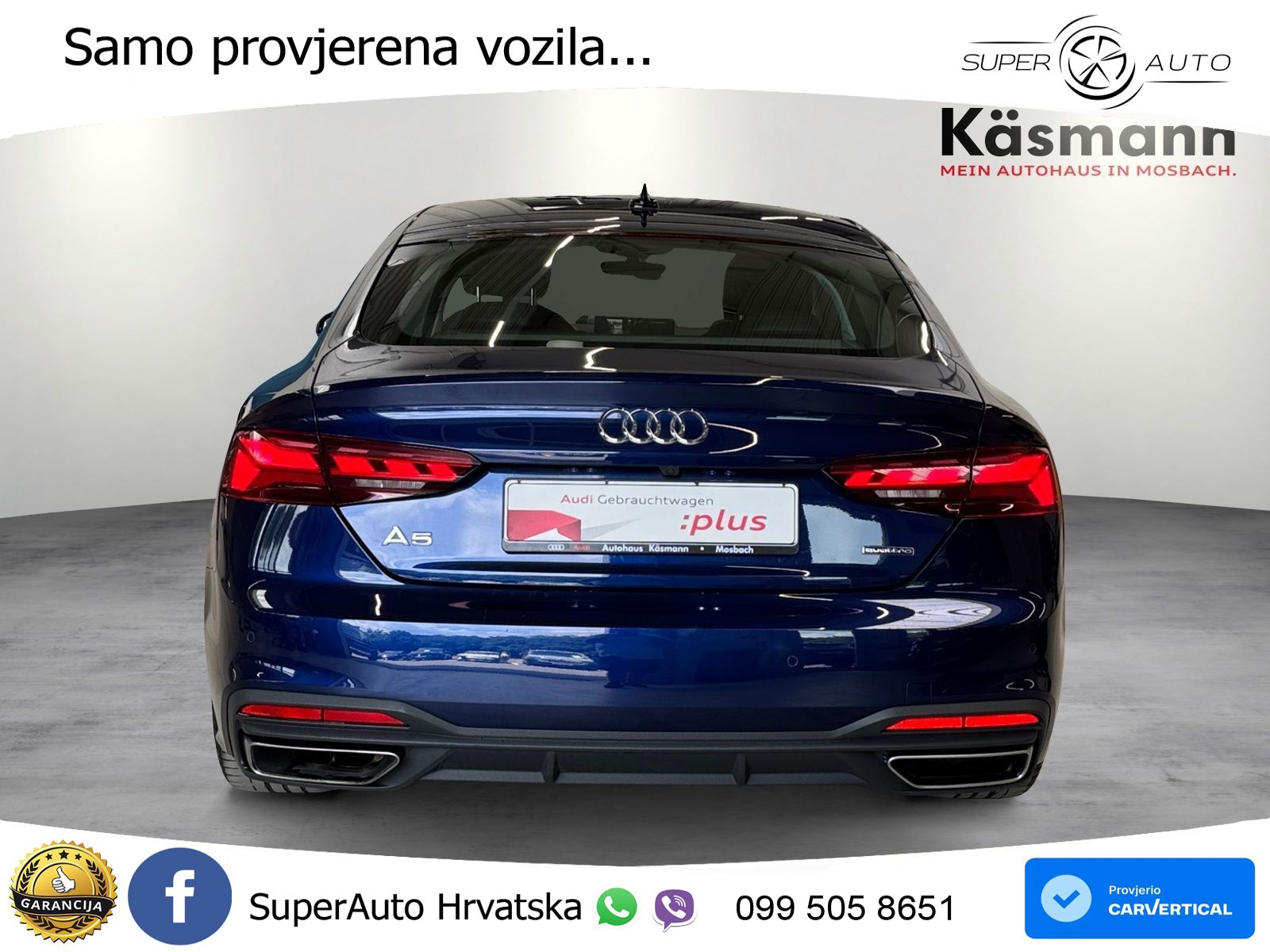 Audi A5 Sportback 40 TDI (204 KS) quattro S tronic LED+GR SJED+ACC