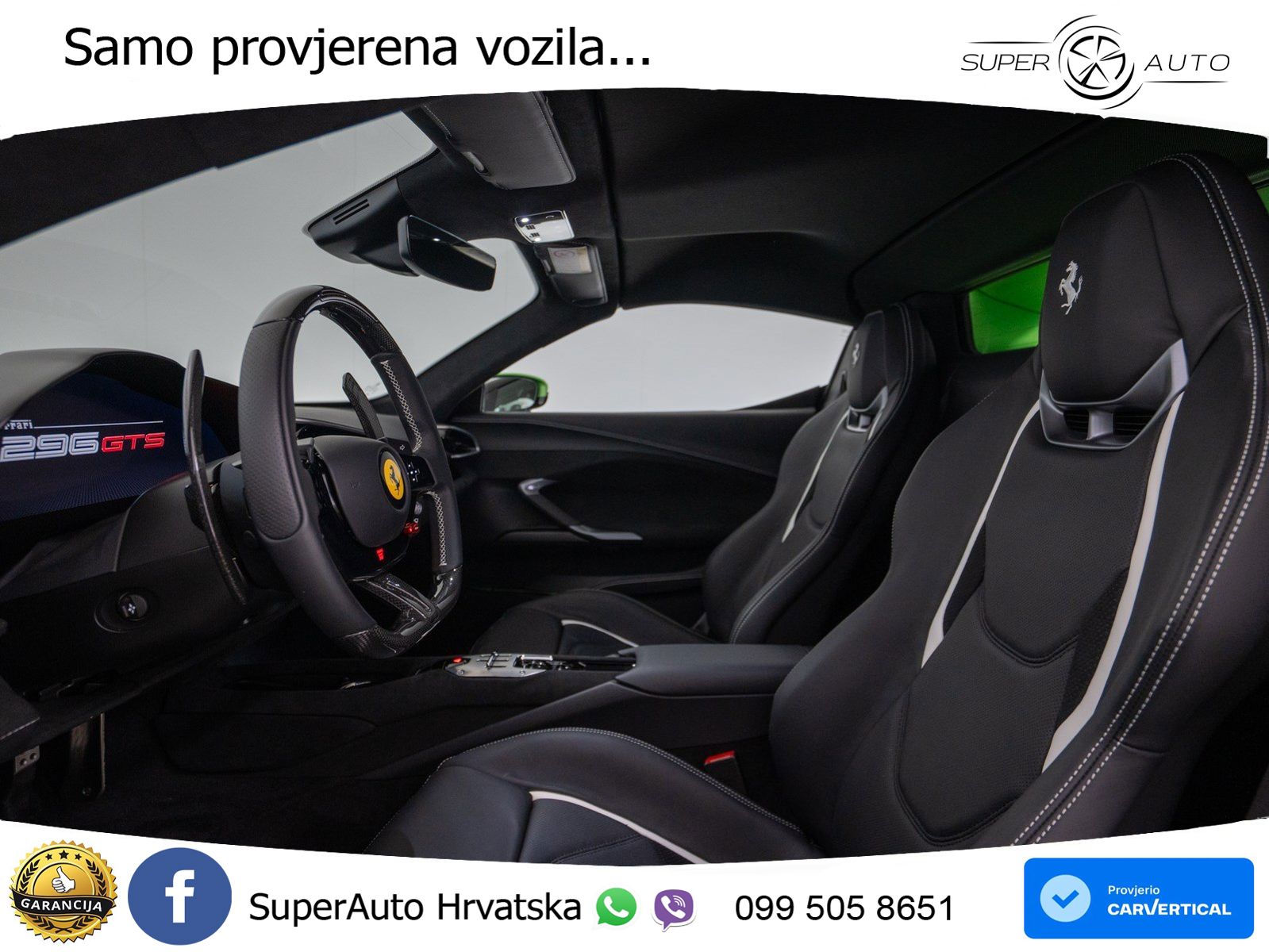 Ferrari 296 GTS 3.0 V6 (830 KS) F1 DCT LED+ACC