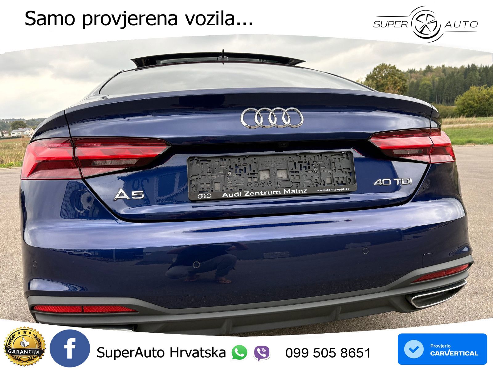 Audi A5 Sportback 40 TDI (204 KS) S tronic LED+GR SJED+ACC