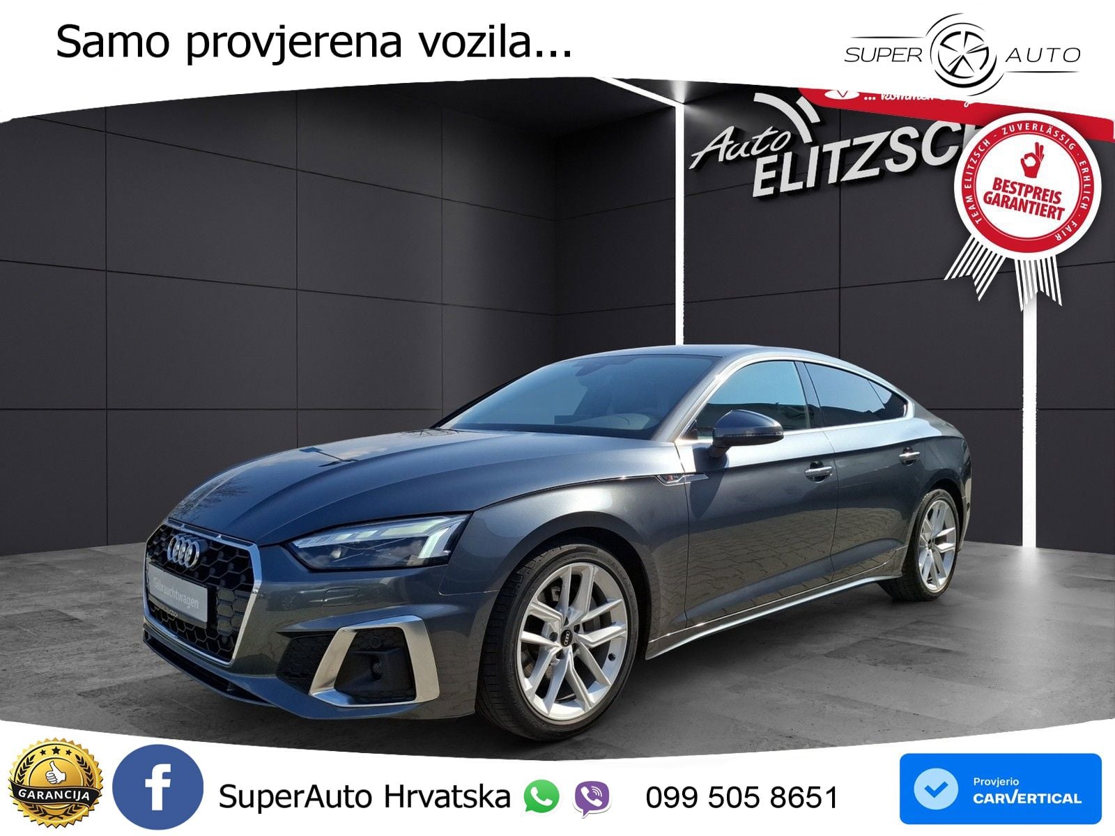 Audi A5 Sportback 45 TFSI (265 KS) quattro S tronic S line MATRIX+GR SJED+KAM