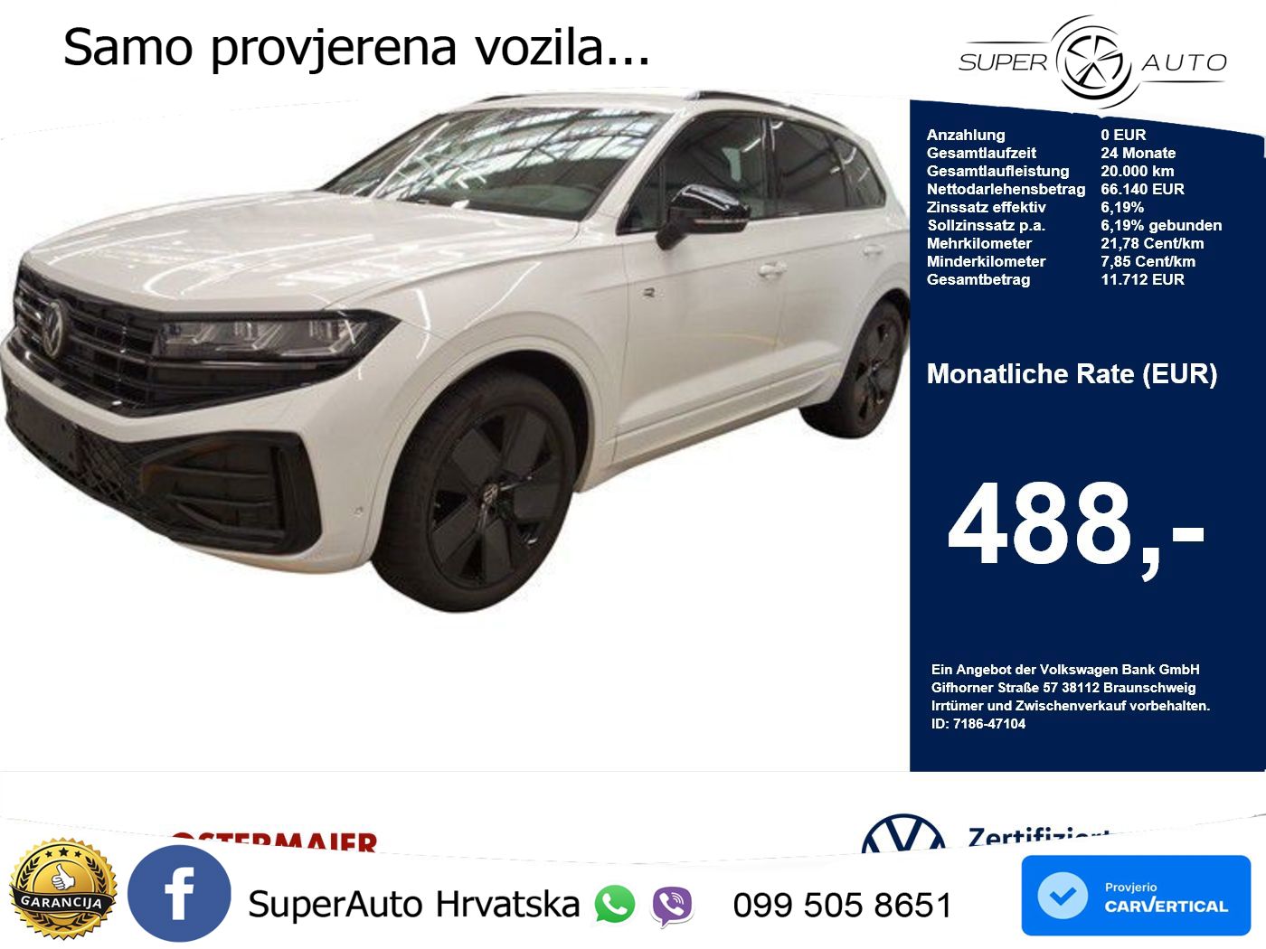 Volkswagen Touareg 3.0 V6 TDI (286 KS) 4MOTION Tiptronic ZRAČNI+ACC+GR SJED+KAM