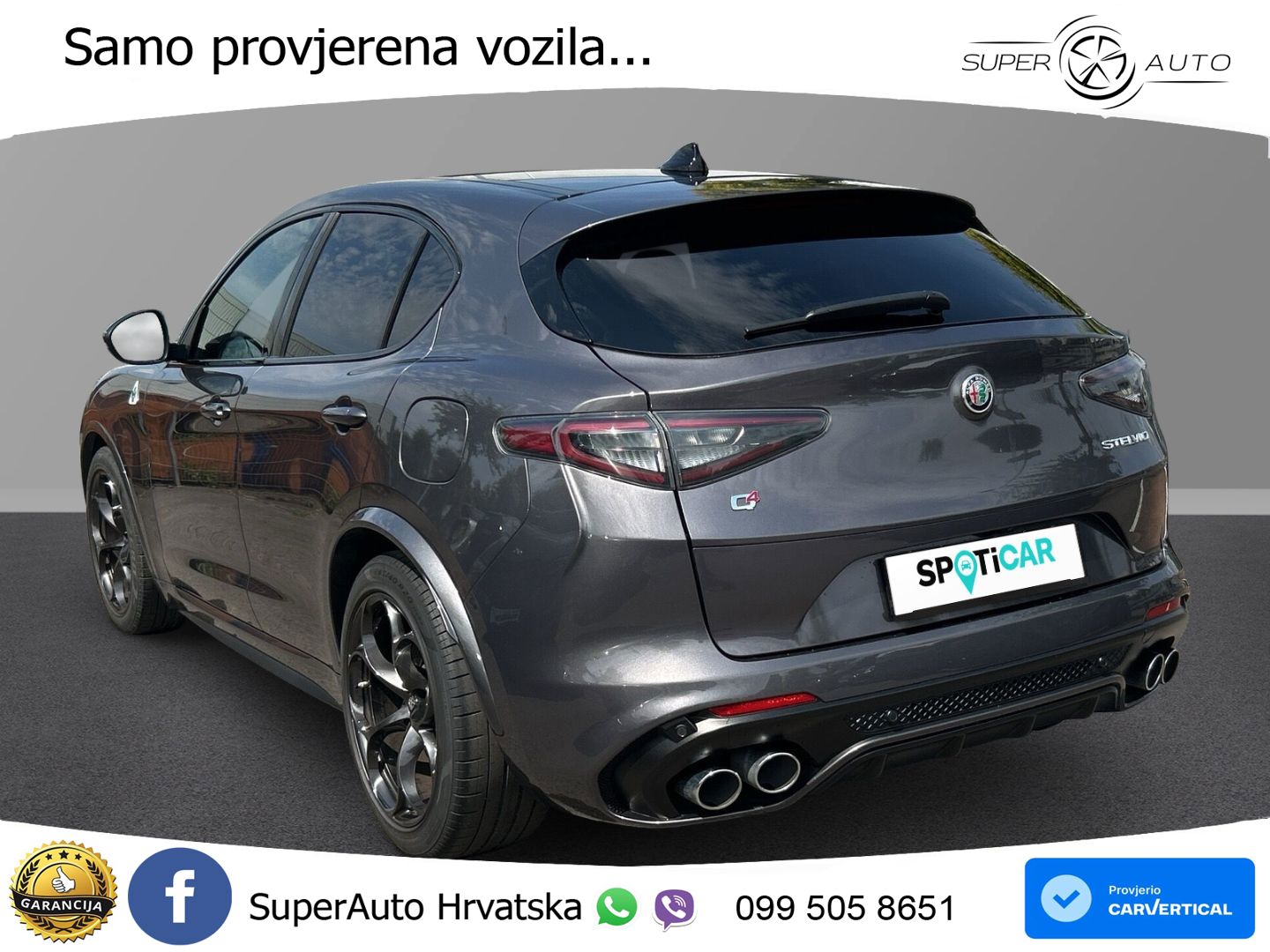 Alfa Romeo Stelvio Quadrifoglio 2.9 V6 Bi-Turbo (520 KS) Q4 Automatic LED+GR SJED+ACC