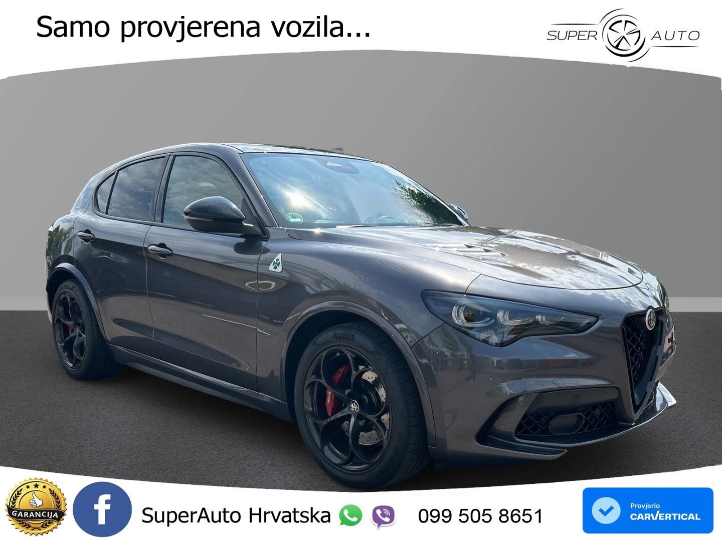 Alfa Romeo Stelvio Quadrifoglio 2.9 V6 Bi-Turbo (520 KS) Q4 Automatic LED+GR SJED+ACC