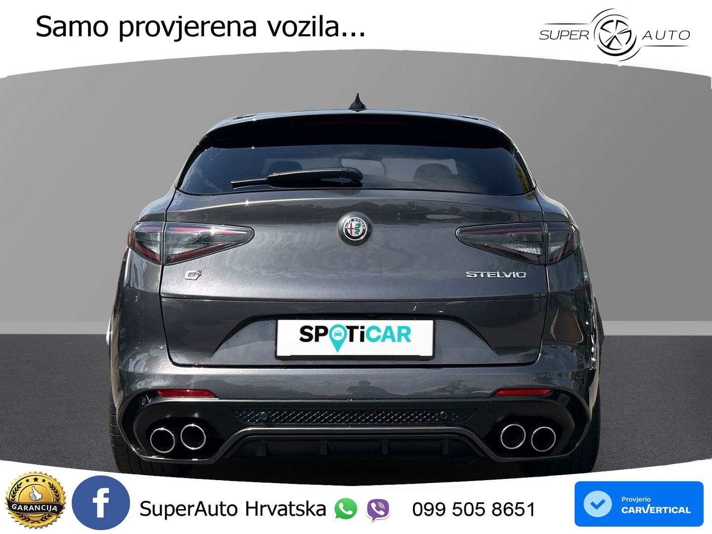 Alfa Romeo Stelvio Quadrifoglio 2.9 V6 Bi-Turbo (520 KS) Q4 Automatic LED+GR SJED+ACC