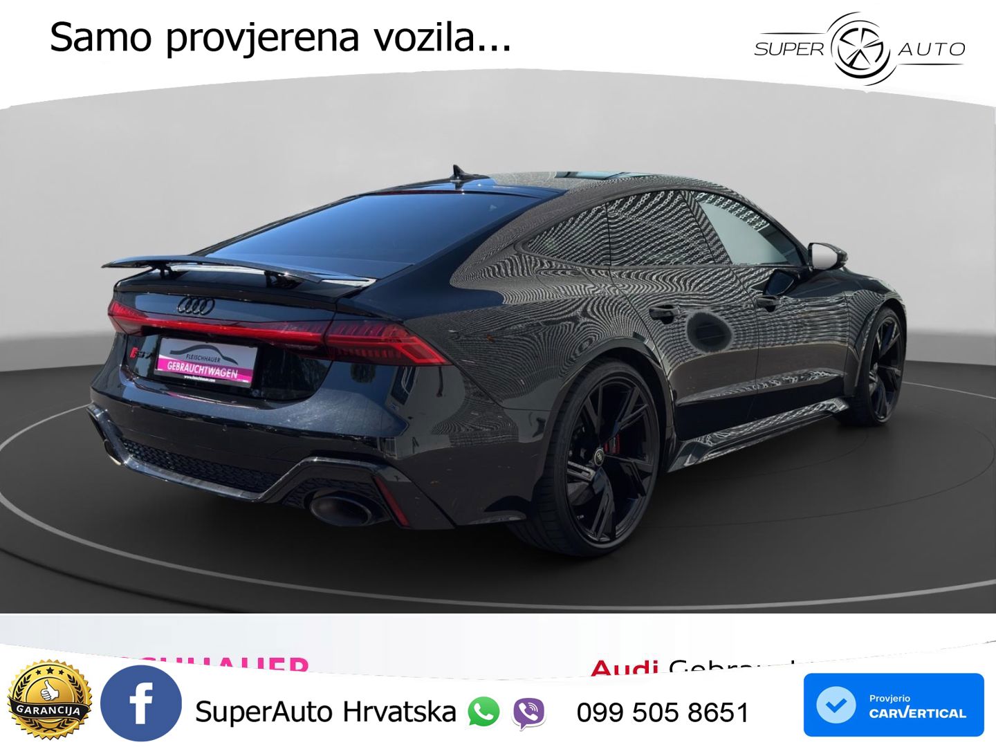 Audi RS7 4.0 TFSI V8 (600 KS) quattro tiptronic ZRAČNI+ACC+GR SJED+KAM+PANO