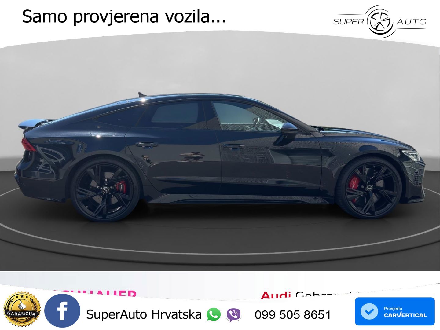 Audi RS7 4.0 TFSI V8 (600 KS) quattro tiptronic ZRAČNI+ACC+GR SJED+KAM+PANO