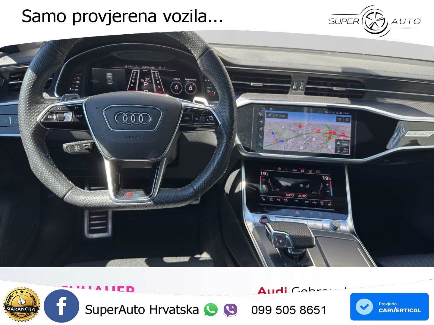 Audi RS7 4.0 TFSI V8 (600 KS) quattro tiptronic ZRAČNI+ACC+GR SJED+KAM+PANO
