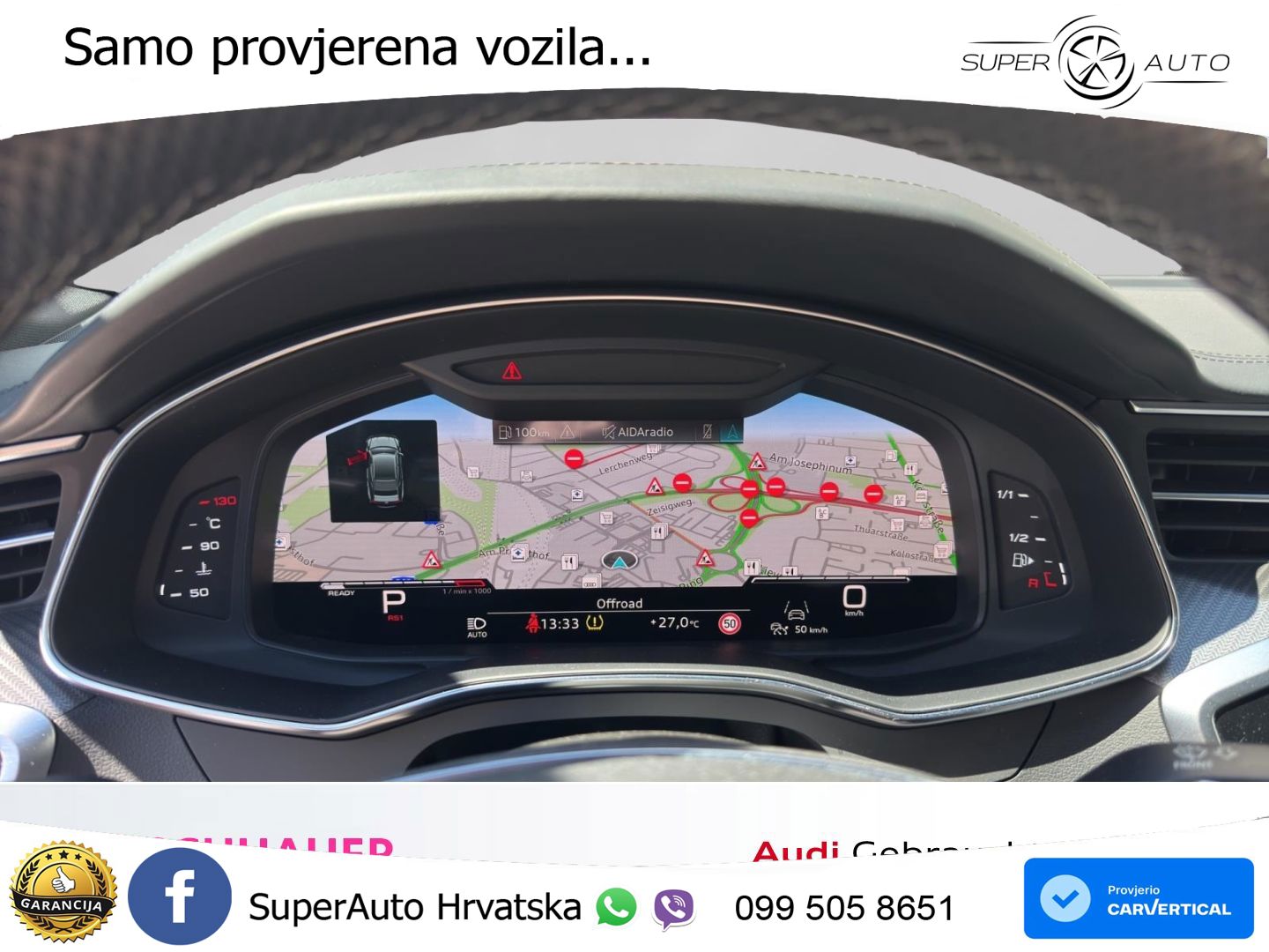 Audi RS7 4.0 TFSI V8 (600 KS) quattro tiptronic ZRAČNI+ACC+GR SJED+KAM+PANO