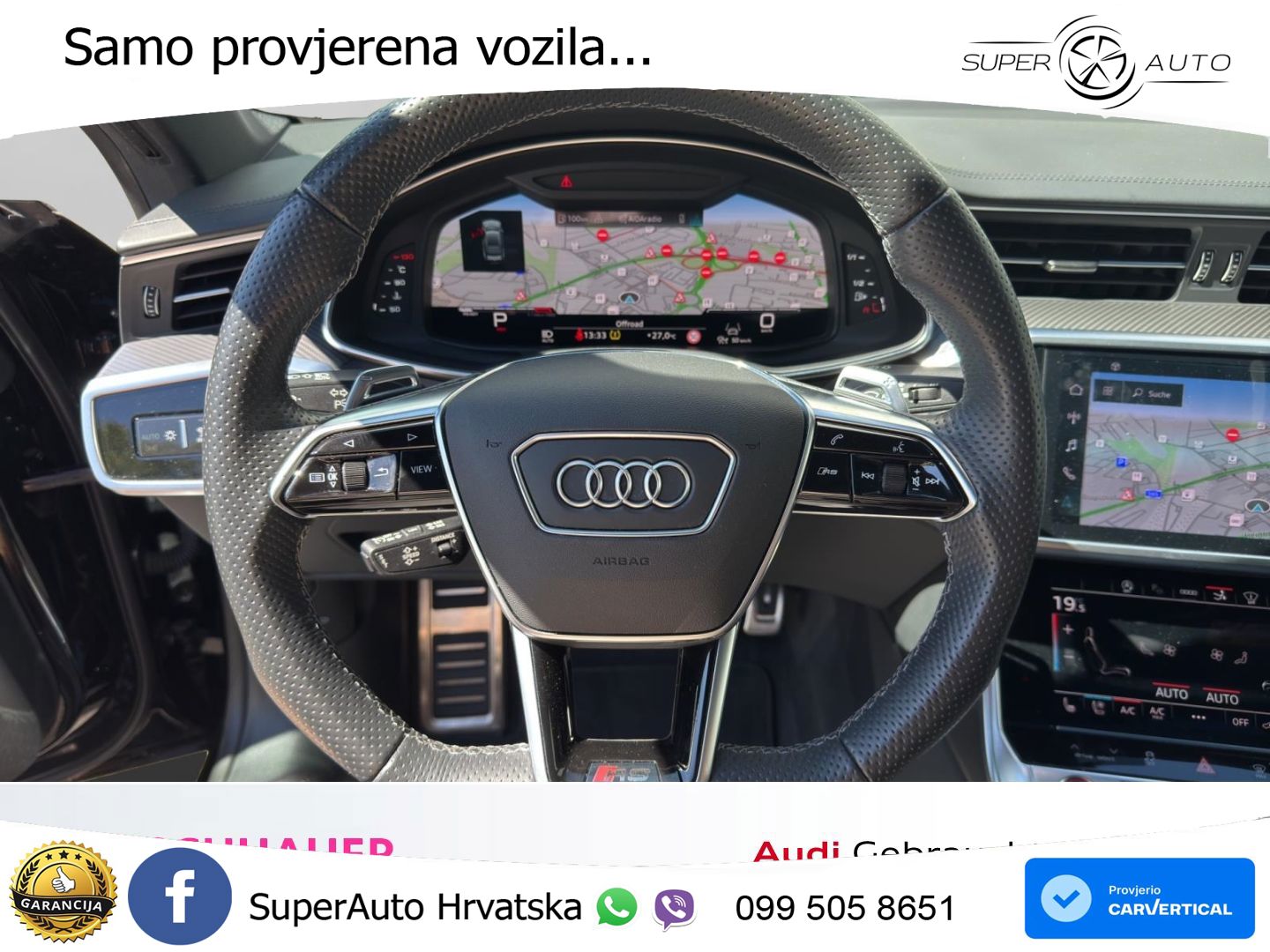 Audi RS7 4.0 TFSI V8 (600 KS) quattro tiptronic ZRAČNI+ACC+GR SJED+KAM+PANO