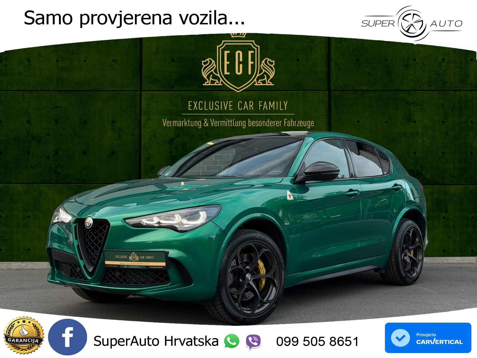 Alfa Romeo Stelvio Quadrifoglio 2.9 V6 Bi-Turbo (520 KS) Q4 Automatic LED+GR SJED+ACC