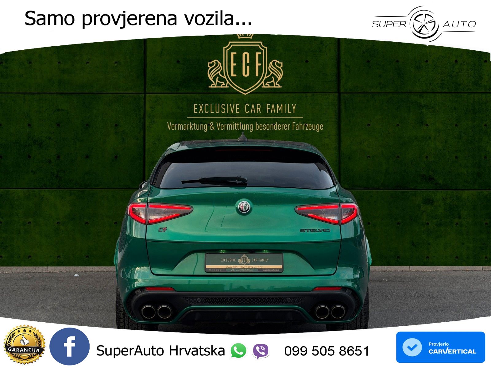 Alfa Romeo Stelvio Quadrifoglio 2.9 V6 Bi-Turbo (520 KS) Q4 Automatic LED+GR SJED+ACC