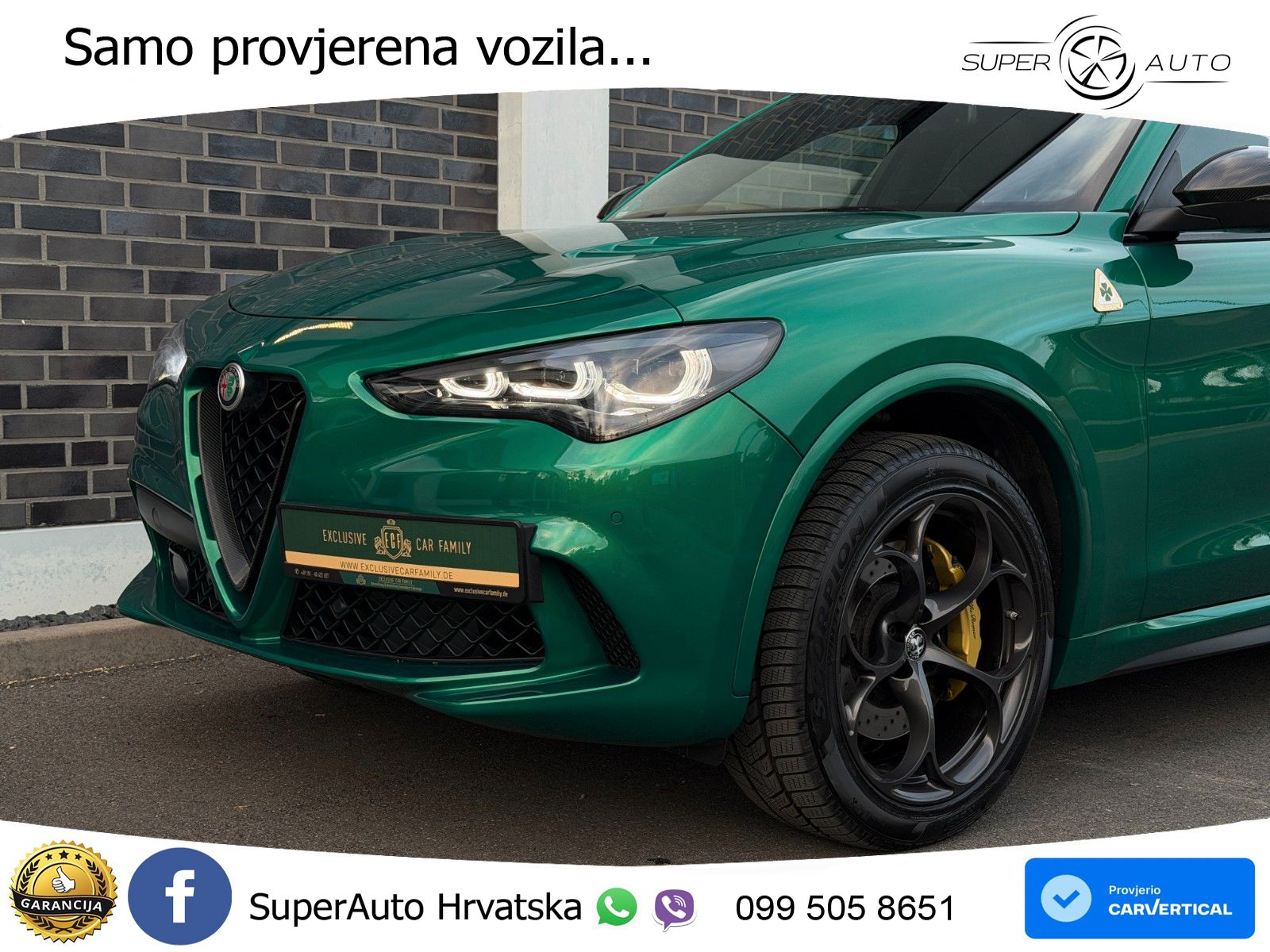 Alfa Romeo Stelvio Quadrifoglio 2.9 V6 Bi-Turbo (520 KS) Q4 Automatic LED+GR SJED+ACC