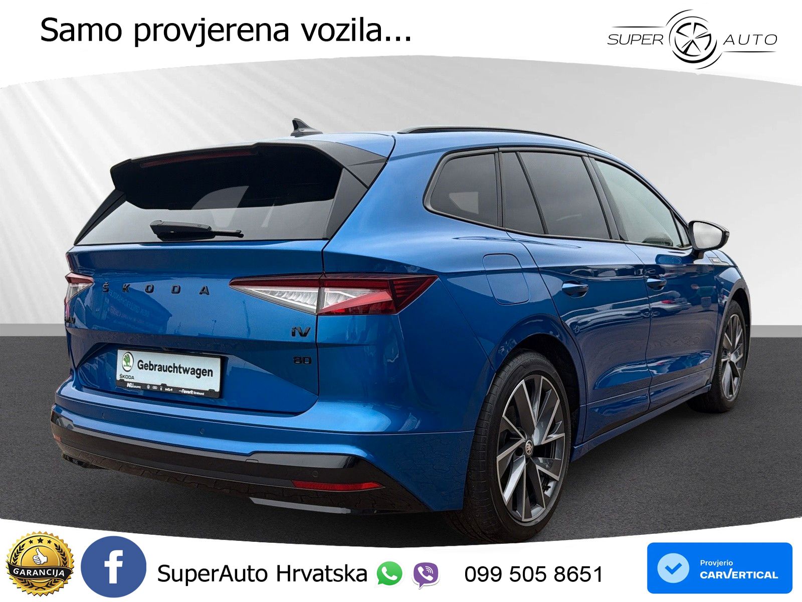 Škoda Enyaq iV 80 82 kWh (204 KS) SportLine LED+GR SJED+ACC