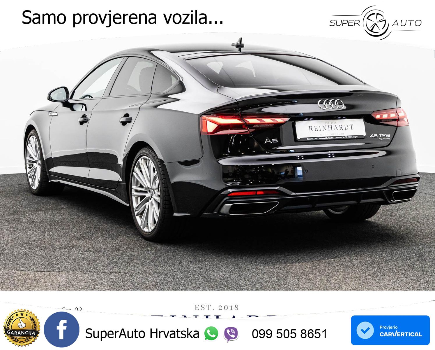 Audi A5 Sportback 45 TFSI (265 KS) quattro S tronic 2x S line MATRIX+GR SJED+KAM