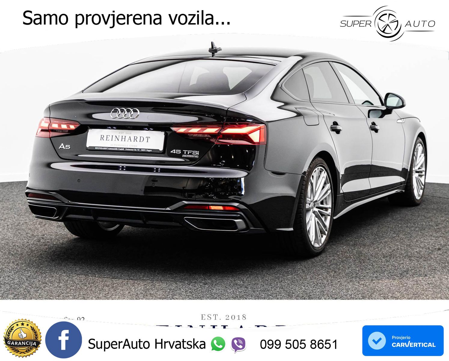 Audi A5 Sportback 45 TFSI (265 KS) quattro S tronic 2x S line MATRIX+GR SJED+KAM