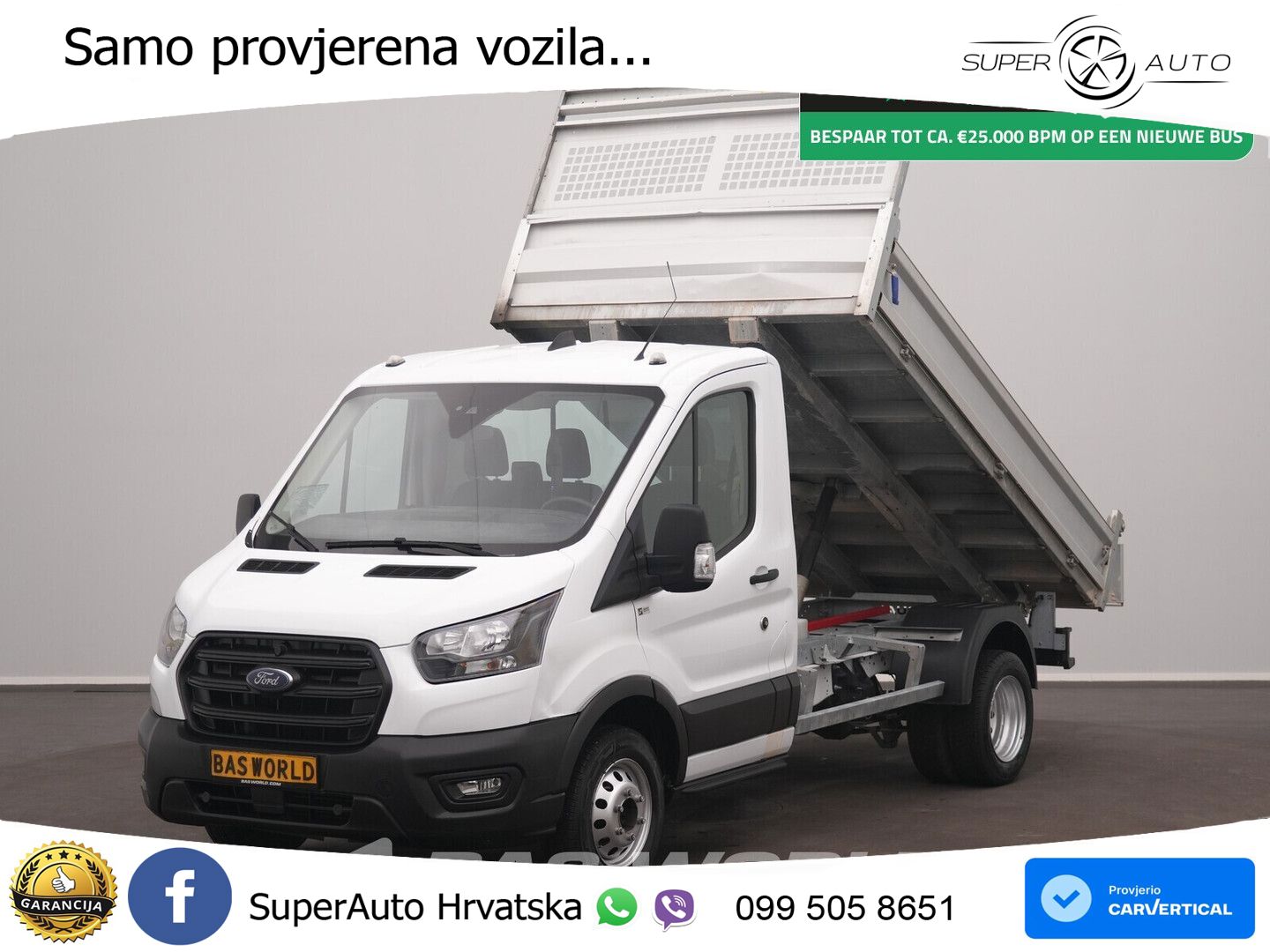 Ford Transit 170pk Kipper Dubbellucht 3,5t Trekhaak A 170 KS