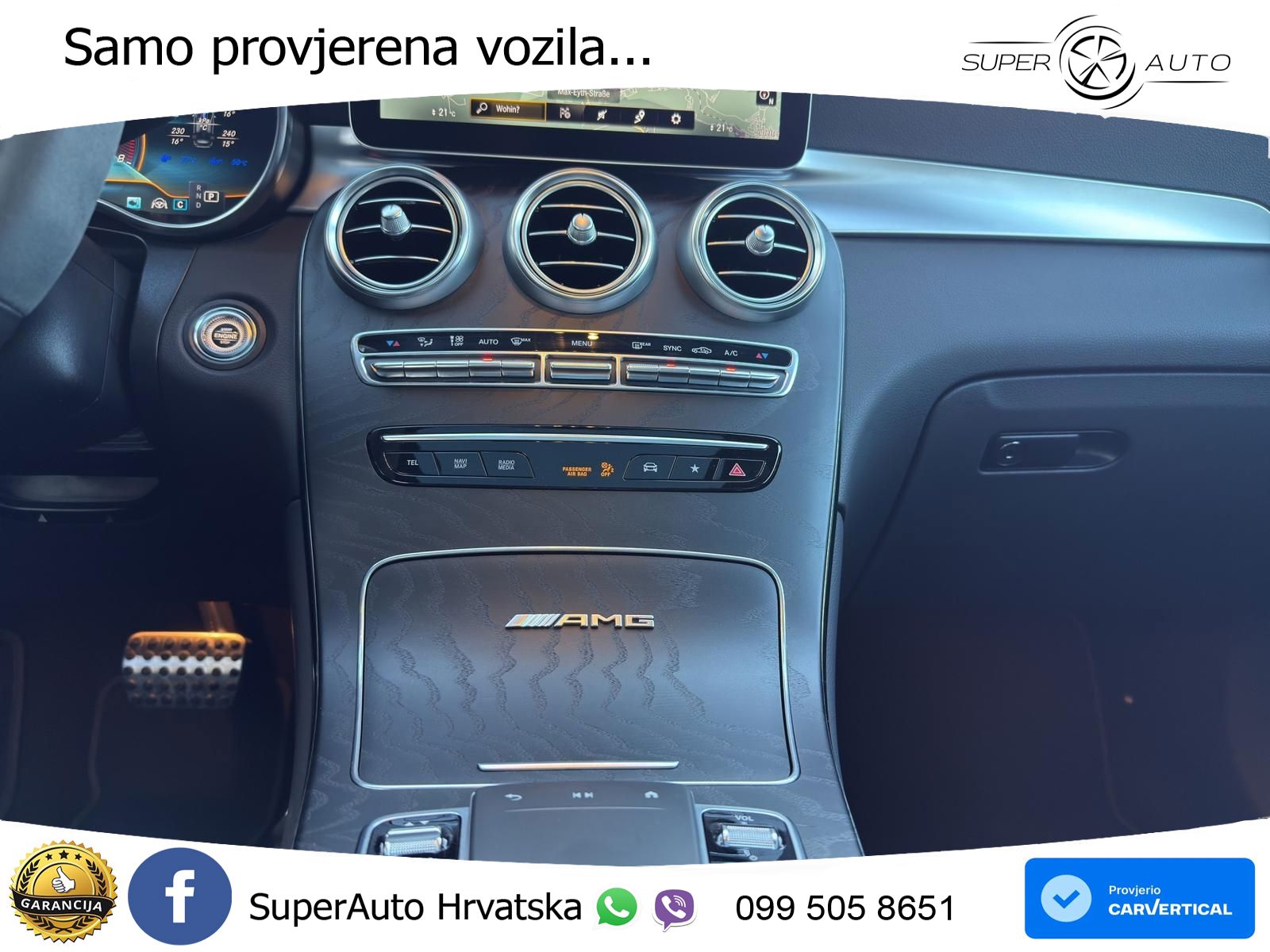 Mercedes AMG GLC 63 S V8 (510 KS) 4MATIC+ MCT ZRAČNI+ACC+GR SJED+360+PANO