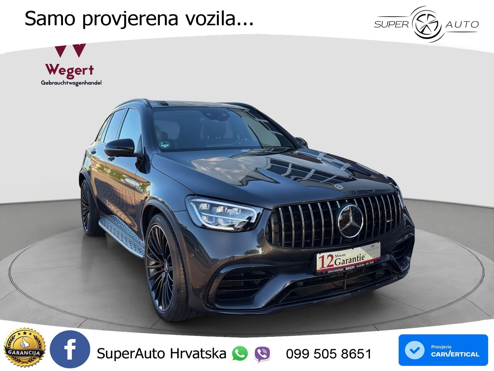 Mercedes AMG GLC 63 S V8 (510 KS) 4MATIC+ MCT ZRAČNI+ACC+GR SJED+360+PANO