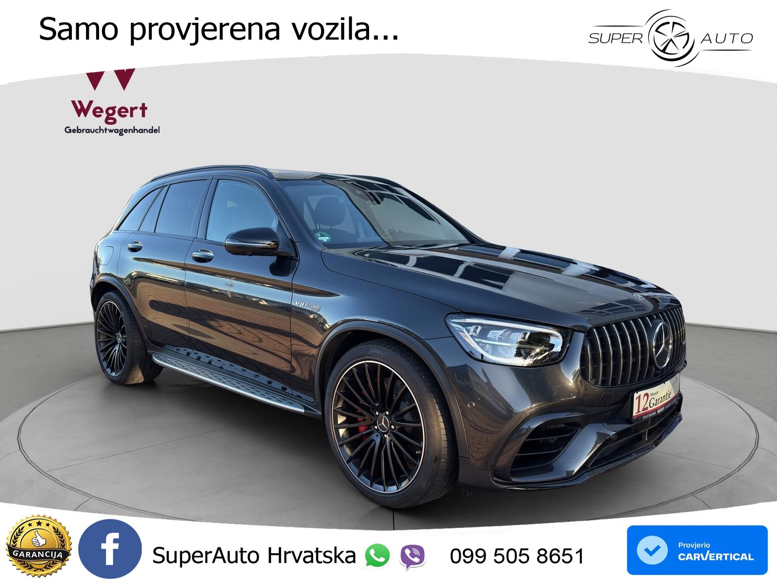 Mercedes AMG GLC 63 S V8 (510 KS) 4MATIC+ MCT ZRAČNI+ACC+GR SJED+360+PANO