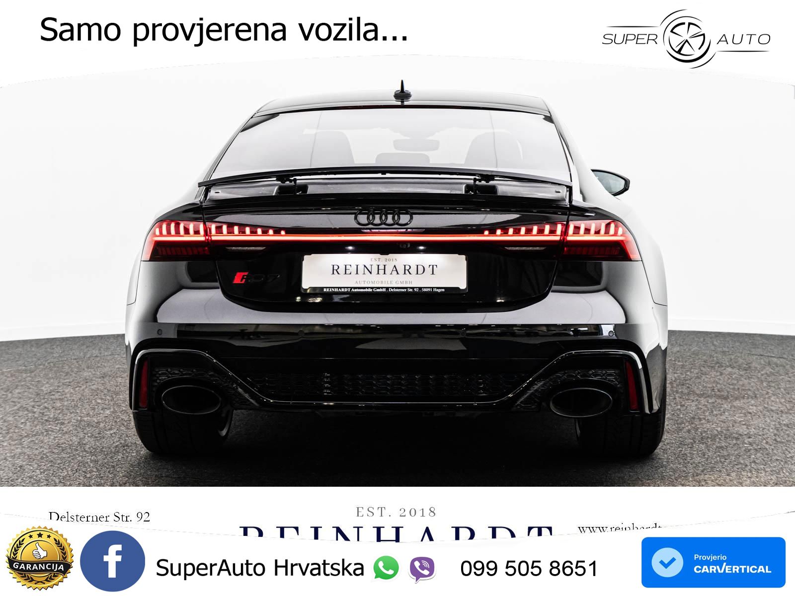 Audi RS7 4.0 TFSI V8 performance (630 KS) quattro tiptronic LED+GR SJED+ACC