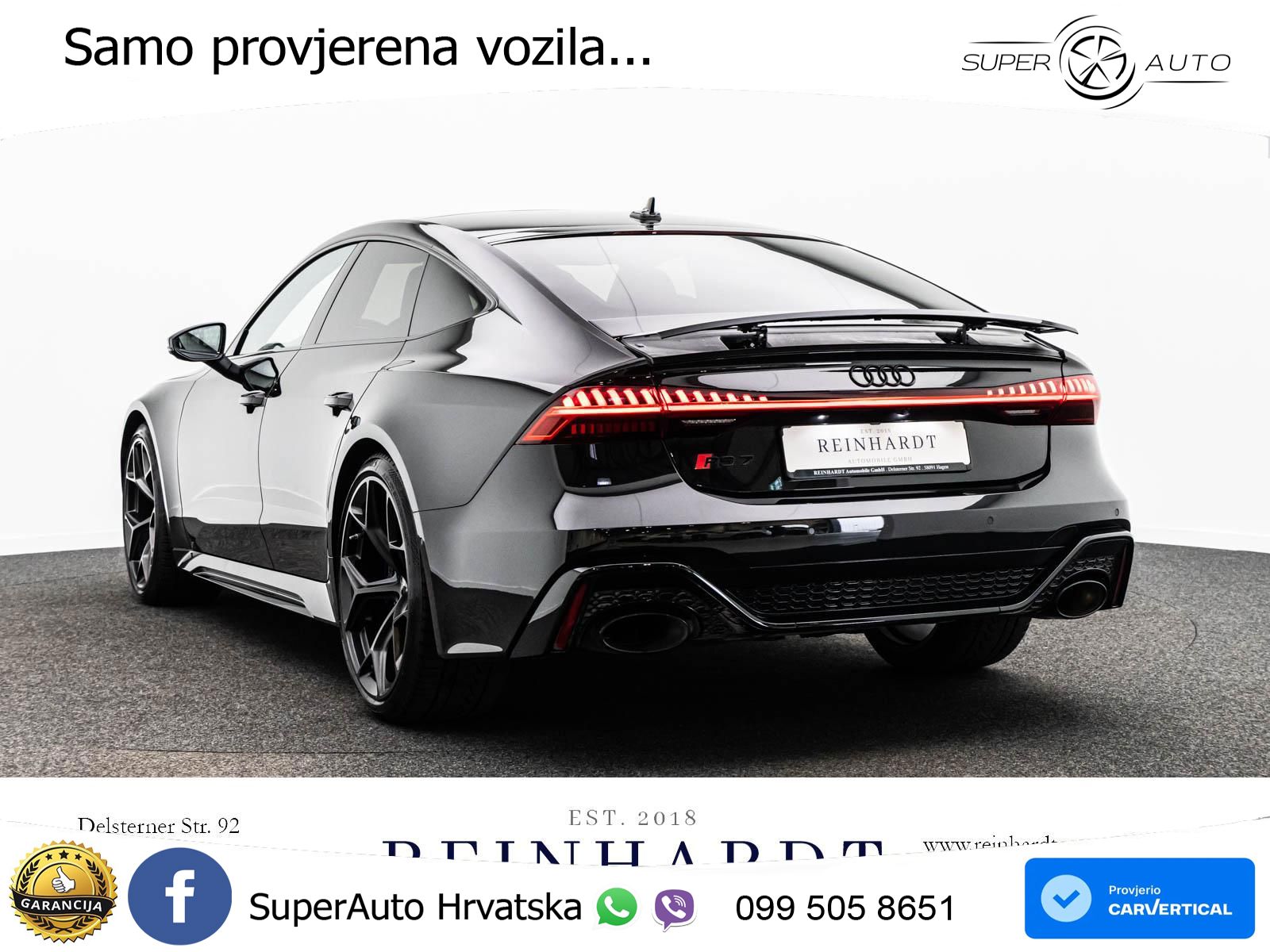 Audi RS7 4.0 TFSI V8 performance (630 KS) quattro tiptronic LED+GR SJED+ACC