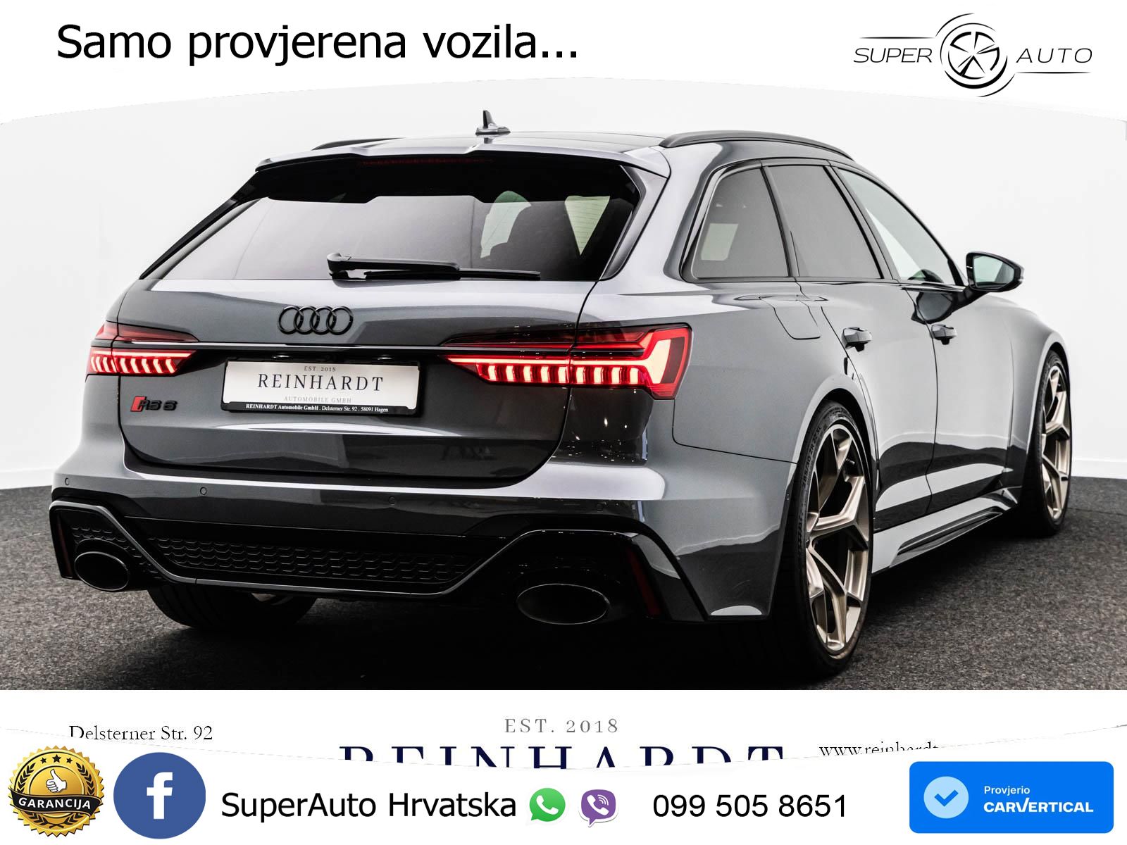 Audi RS6 Avant 4.0 TFSI V8 performance (630 KS)  quattro tiptronic LED+GR SJED+ACC