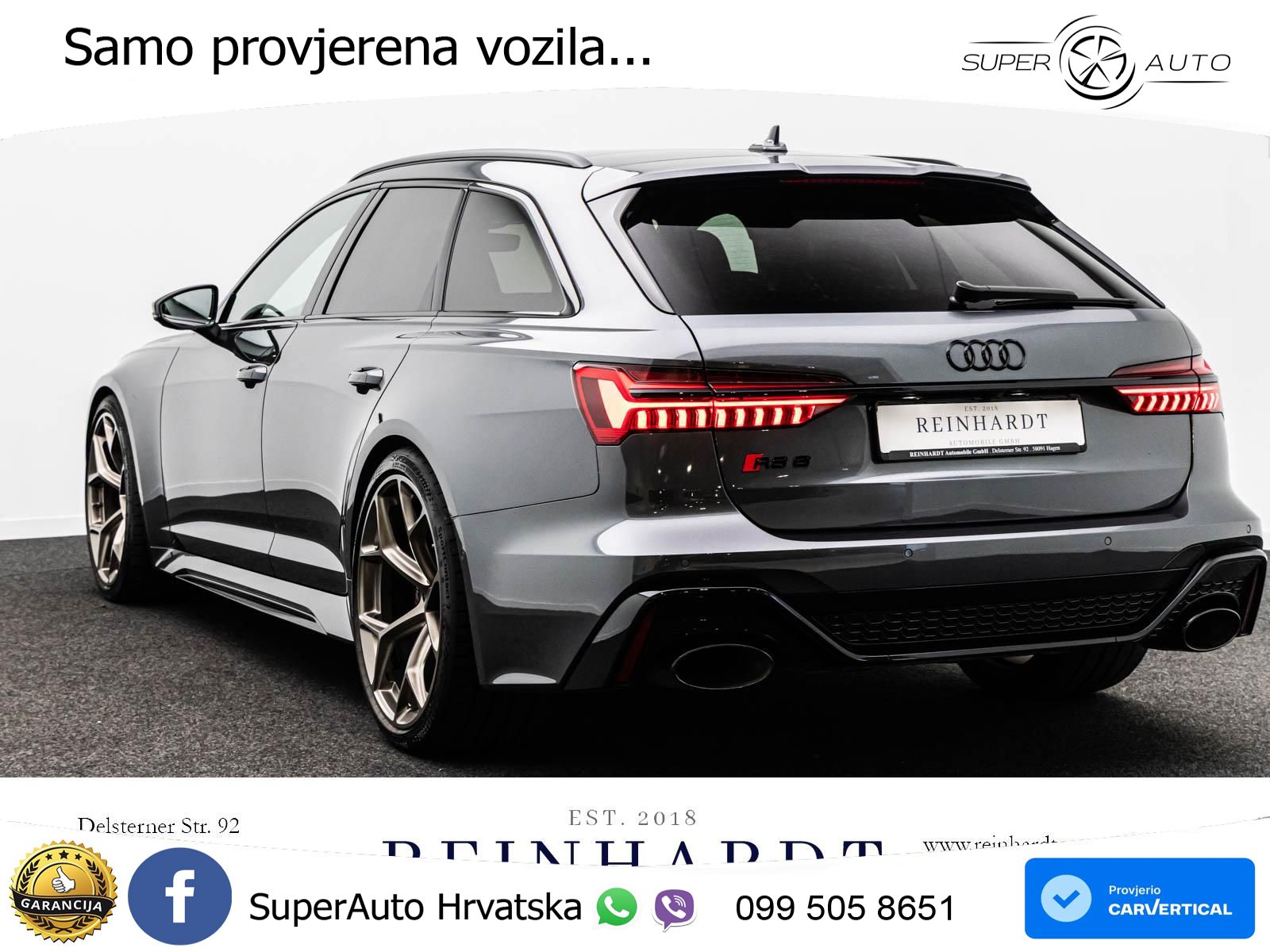 Audi RS6 Avant 4.0 TFSI V8 performance (630 KS)  quattro tiptronic LED+GR SJED+ACC