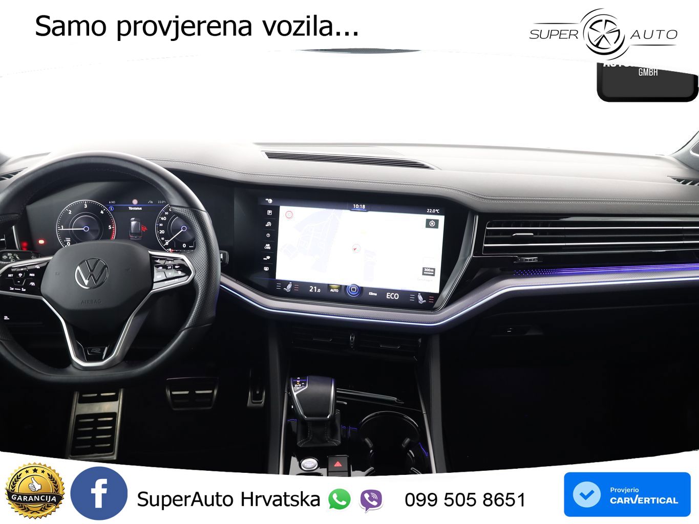 Volkswagen Touareg 3.0 V6 TDI (231 KS) 4MOTION Tiptronic R-Line ZRAČNI+ACC+GR SJED+KAM+PANO