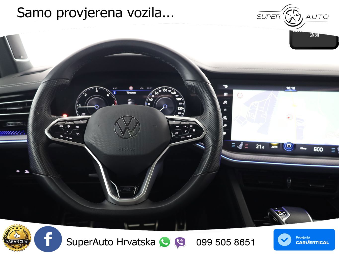 Volkswagen Touareg 3.0 V6 TDI (231 KS) 4MOTION Tiptronic R-Line ZRAČNI+ACC+GR SJED+KAM+PANO