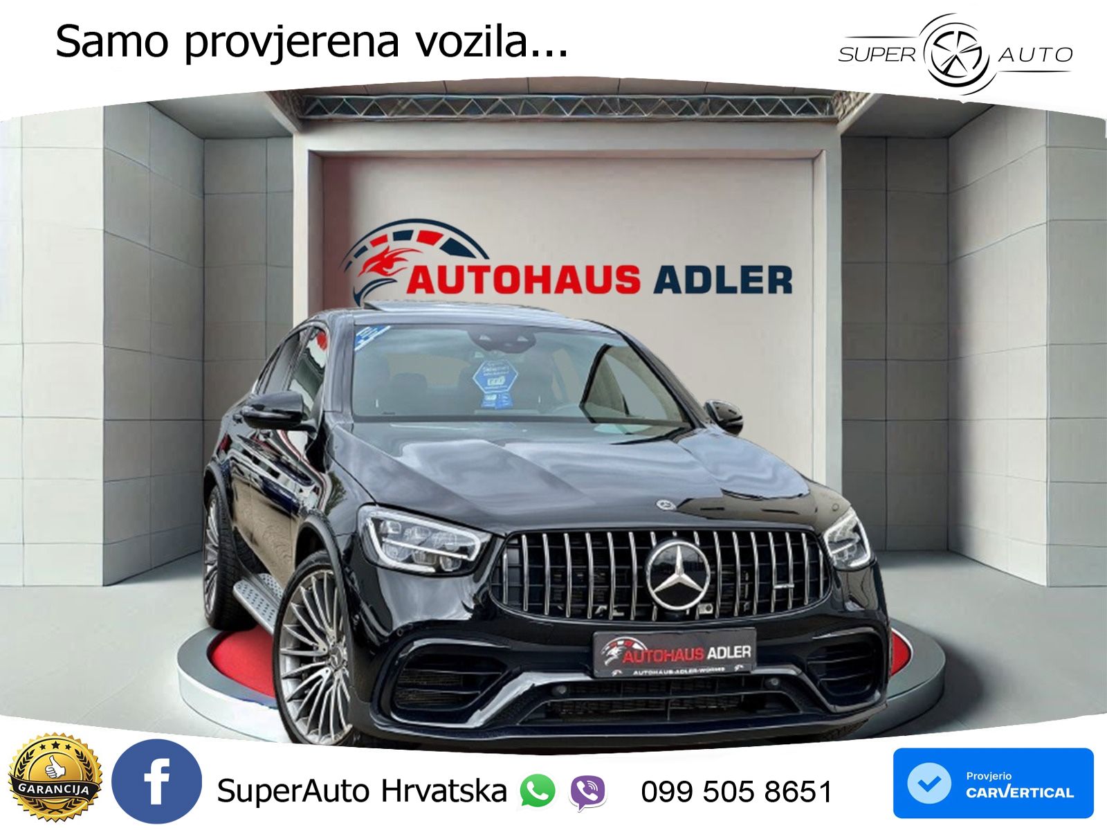 Mercedes GLC Coupe AMG 63 V8 (476 KS) 4MATIC+ MCT ZRAČNI+ACC+GR SJED+KAM+PANO
