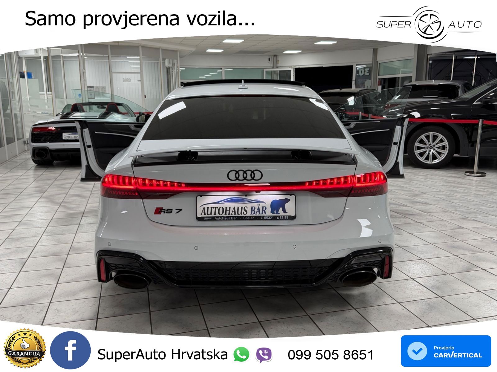Audi RS7 4.0 TFSI V8 performance (630 KS) quattro tiptronic LED+GR SJED+ACC