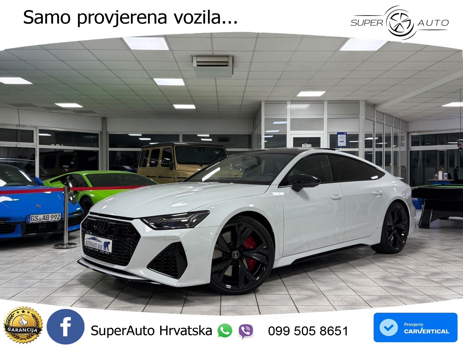 Audi RS7 4.0 TFSI V8 performance (630 KS) quattro tiptronic LED+GR SJED+ACC