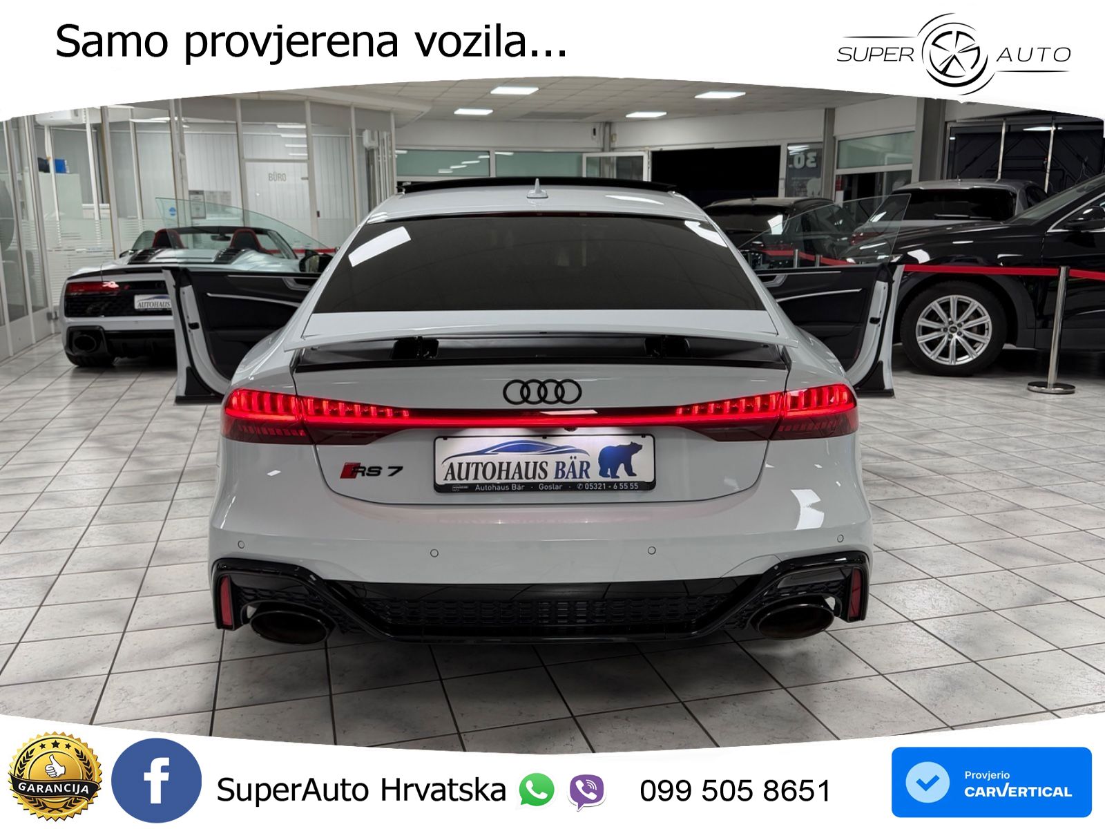 Audi RS7 4.0 TFSI V8 performance (630 KS) quattro tiptronic LED+GR SJED+ACC