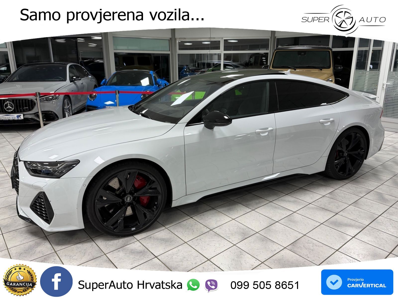 Audi RS7 4.0 TFSI V8 performance (630 KS) quattro tiptronic LED+GR SJED+ACC