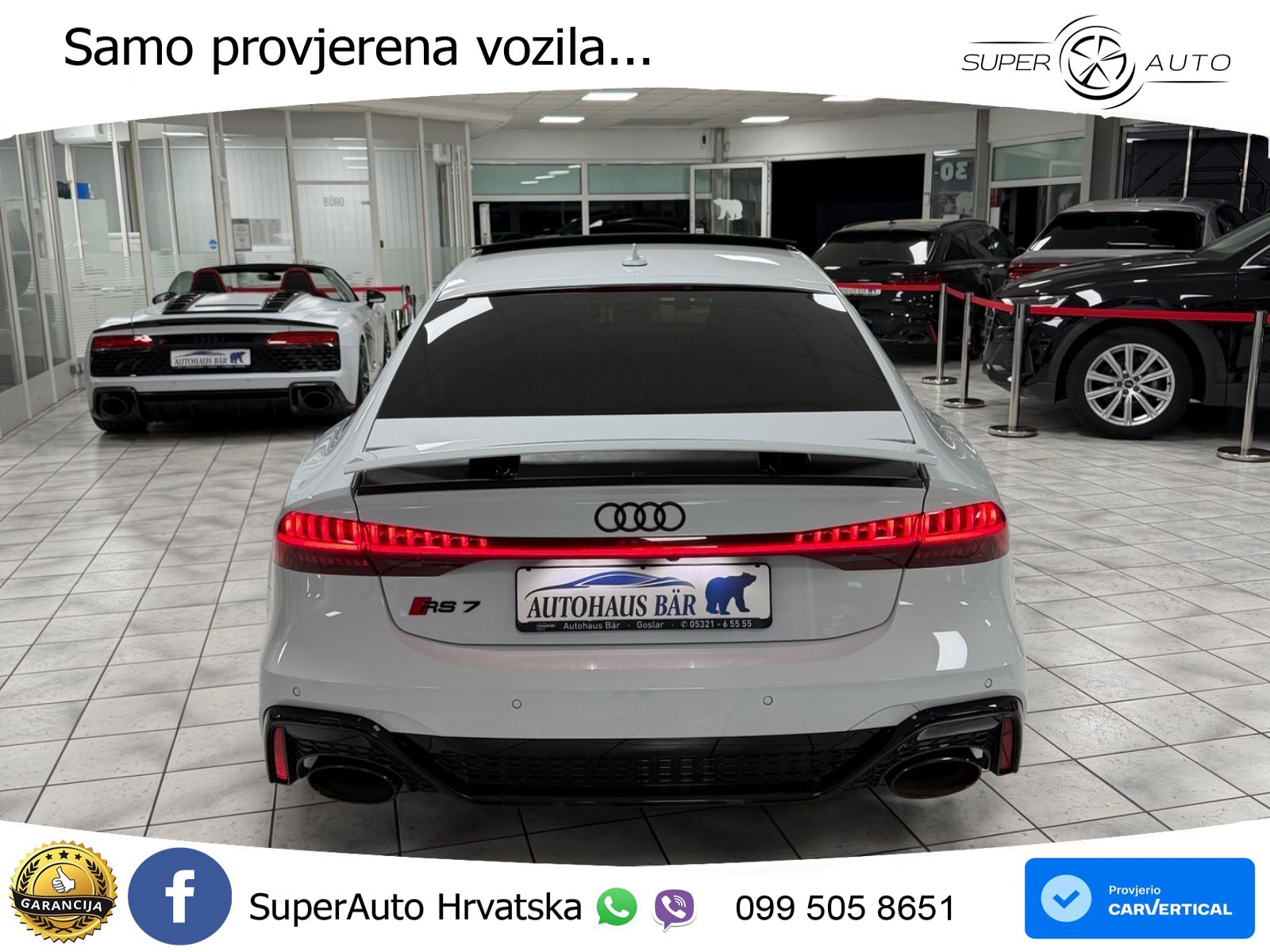 Audi RS7 4.0 TFSI V8 performance (630 KS) quattro tiptronic LED+GR SJED+ACC