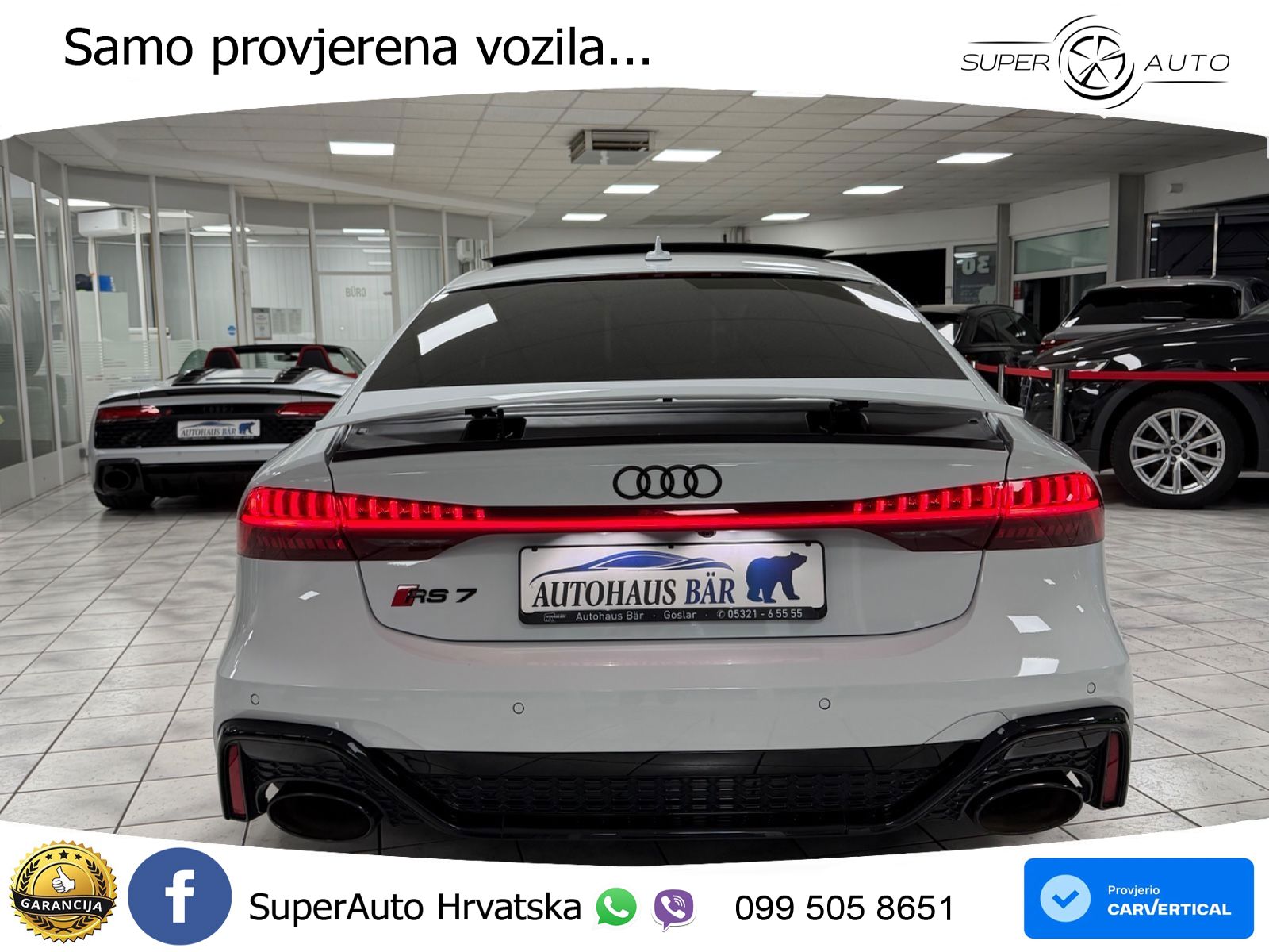 Audi RS7 4.0 TFSI V8 performance (630 KS) quattro tiptronic LED+GR SJED+ACC