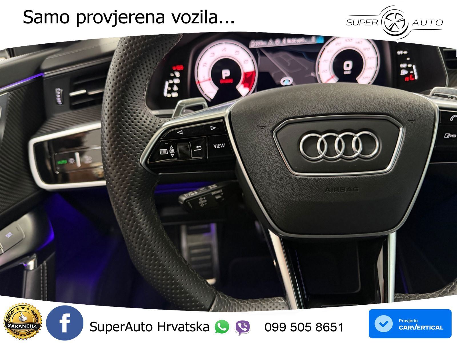 Audi RS7 4.0 TFSI V8 performance (630 KS) quattro tiptronic LED+GR SJED+ACC